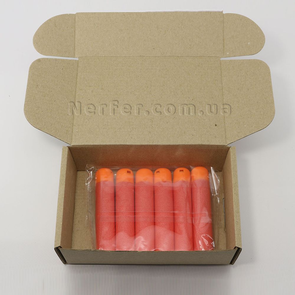 Патрони для бластерів Nerf Mega з отвором на кінці Червоні 6 шт