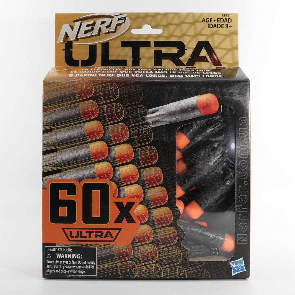 Патрони Nerf Ultra з отвором на кінці Чорні 60 шт (E9431) ()